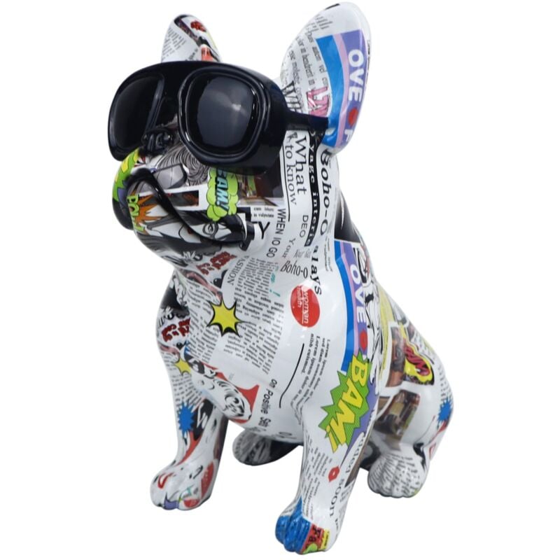 Figurine chien en résine 34 cm x 30 cm x 16,5 cm