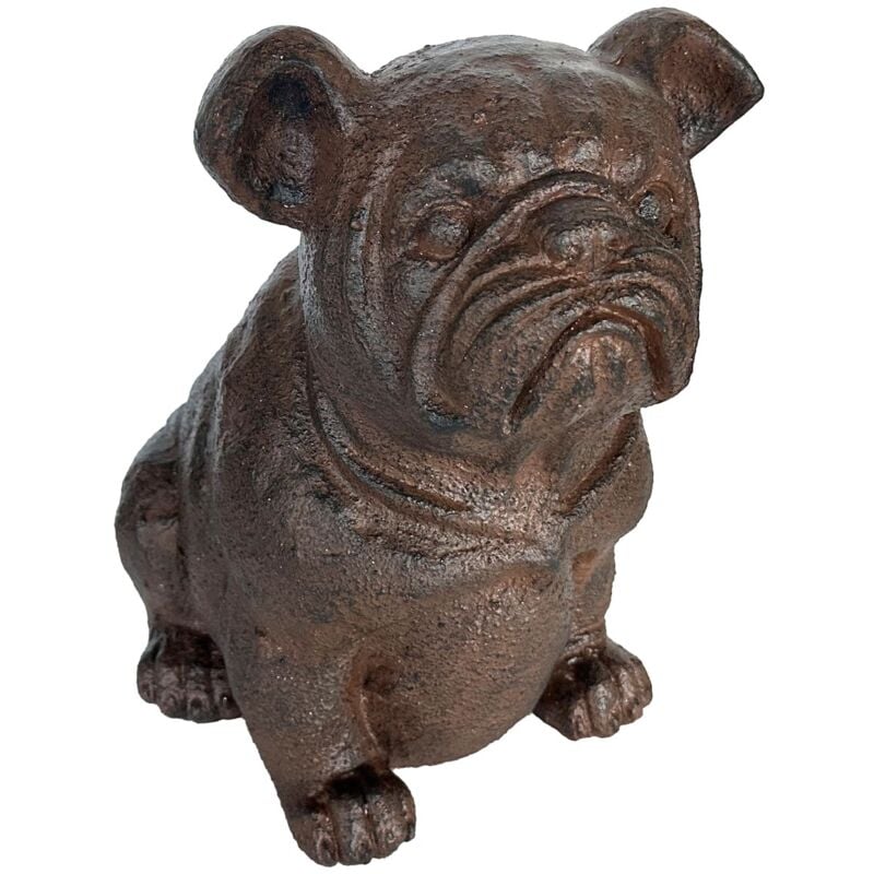 Grande figurine de chien pour une décoration rustique dans la maison et le jardin.