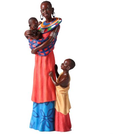 Signes Grimalt Figura africana africana ed elefanti  Figura africana rossa - 26x10x7cm