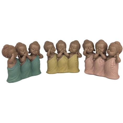 Signes Grimalt Figura De Buda Figuras  Buda Linda Set 3 Unidades Budas Multicolor 5x13x13cm 23712