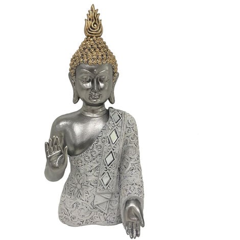 Figura Buda Decoración Grande, Porta-velas Buda de Cerámica, Figuras  Decorativas Exterior/Interior 39x20x19cm - Hogar y
