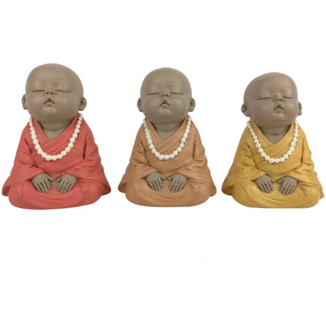 Signes Grimalt Figura De Buda Figuras  Monje 3U Budas Naranja 9x8x10cm 33898