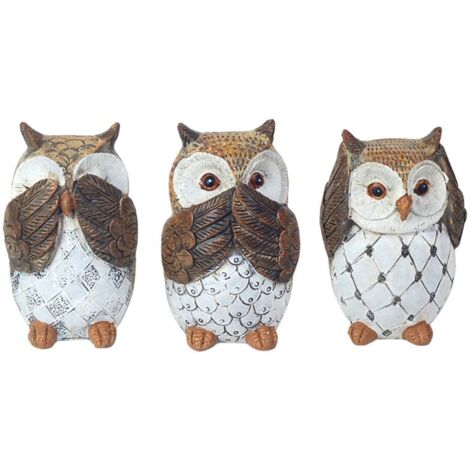 Signes Grimalt Figura De Búho Figuras  Búhos 3 Diferentes Set 3U Buhos Multicolor 6x6x9cm 19172