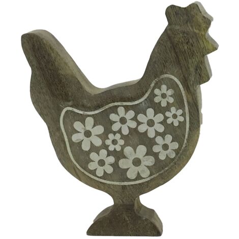 Signes Grimalt Figura De Gallina Figuras  Gallina De Madera Animales Marrón 3x15x18cm 32724