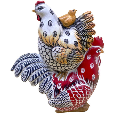 Signes Grimalt Figura De Gallina Figuras  Gallo Gallina Pollito Animales Rojo 7x14x16cm 33164