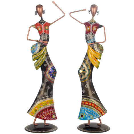 Signes Grimalt Figura De Persona Figuras  Figura 2U Africanas Y Elefantes Azul 18x21x66cm 32839