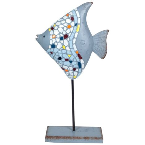 Signes Grimalt Figura De Sobremesa Figuras  Pez Trencadís Marinero Azul 8x18x37cm 21732