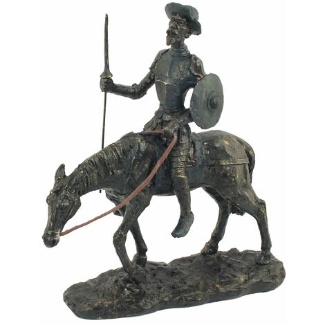 Signes Grimalt Figura Don Quijote Bronze Horse Figura desktop nera - 30x26x8cm