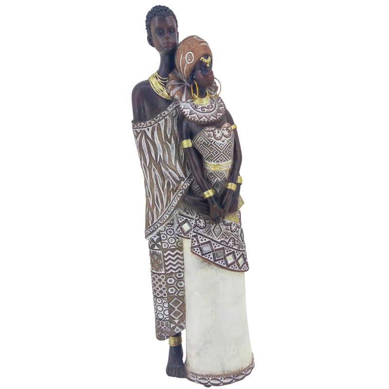 Figure de figure africaine Figure africaine Éléphants africains et bruns 5x9x32cm 28738 - Signes Grimalt