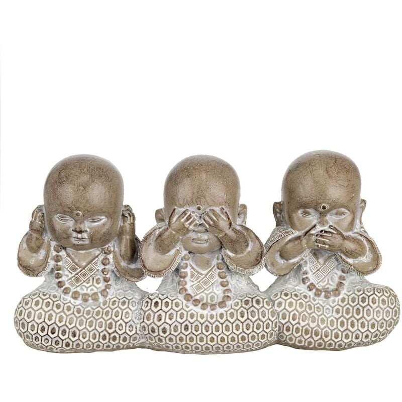 Signes Grimalt Figure de figurines de Bouddha Figure Monk 3 unités Buddhas blanc 10x6x19cm 27204