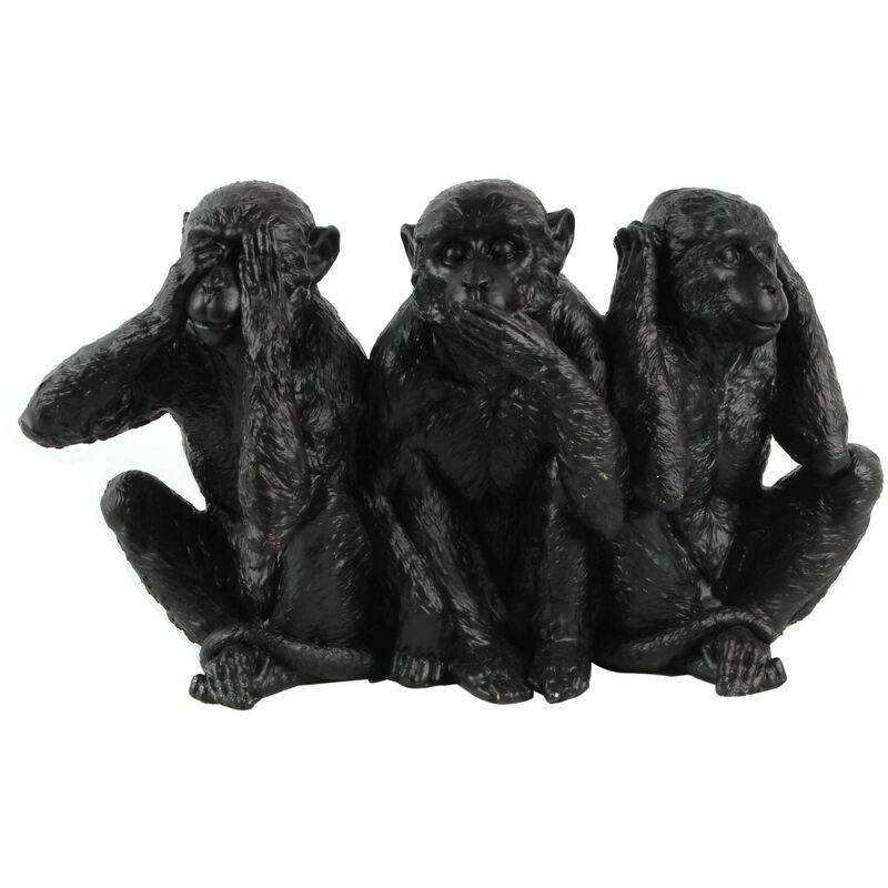Signes Grimalt - Figures de figures mono Figure 3 Animaux singes noirs 17x11x28cm 27192