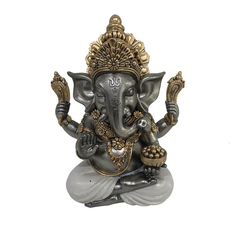 Ailanto - Signes Grimalt Figure Ganesh Buddas Bouddha argenté - 17x14x10cm