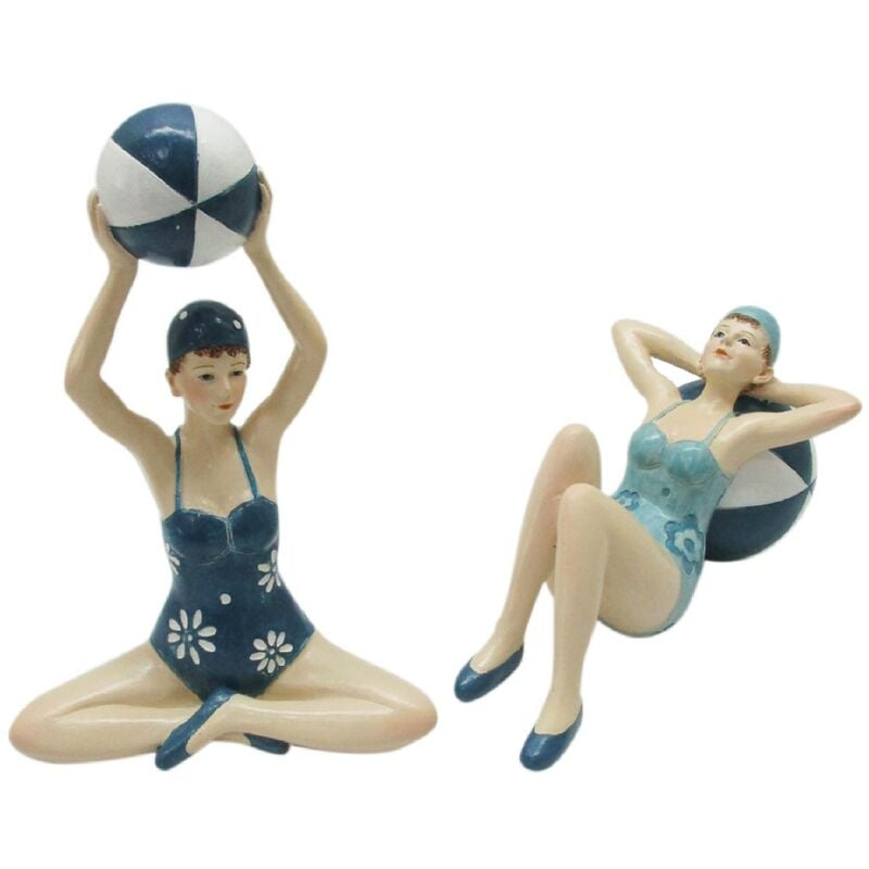 Figure de figure de personne Figure assise Girl 2 unités Blue Sea Sea 7x14x20cm 25465 - Signes Grimalt