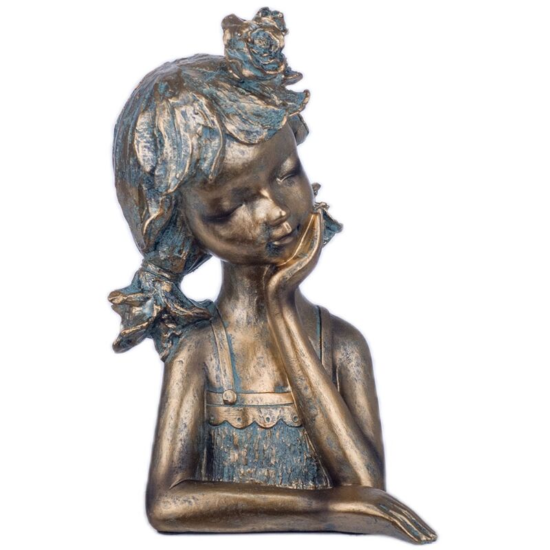 Signes Grimalt - Figure de figure de personne Figure Child Bust Bronze Golden 17x18x30cm 25453