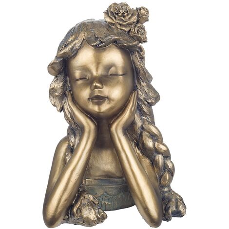 Signes Grimalt Figure di figura della persona  Figura Girl Thinking Golden Bronze 25x14x18cm 27492