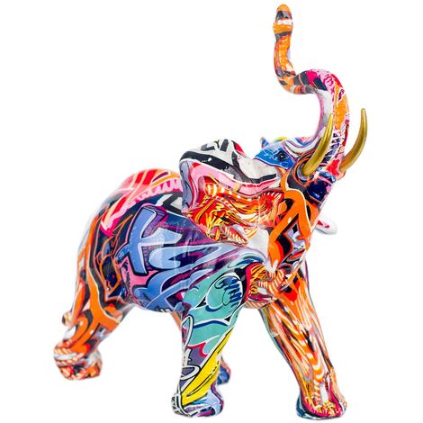 Signes Grimalt Figure di figura di elefante  Animali multicolore Elefante 10x20x23cm 27140