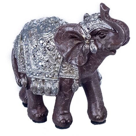 ML-Design Statuetta Decorativa a Forma di Elefante Marrone 36x19x39 cm  Stile Orientale Resistente alle Intemperie