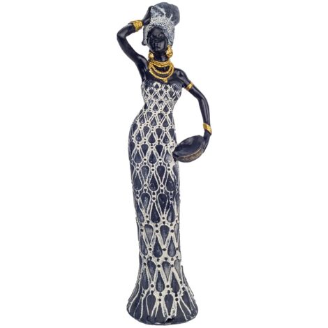 Signes Grimalt Figure di figure africane  Figura africana africana ed elefanti neri 33x7x10cm 27983