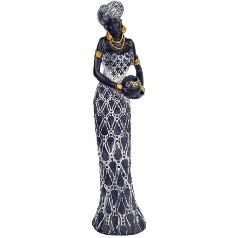 Signes Grimalt Figure di figure africane  Figura donna africana africana ed elefanti marroni 7x8x33cm 27982