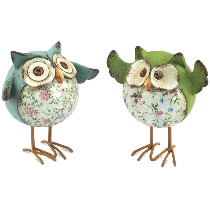 Signes Grimalt - Figures de figure owl Buho et set 2 unités vertes buhos 7x11x11cm 13356