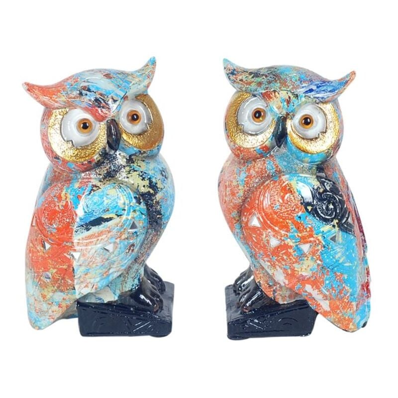 Figures de figure owl Set 2 Owls Multicolor Buhos 7x7x12cm 20320 - Signes Grimalt