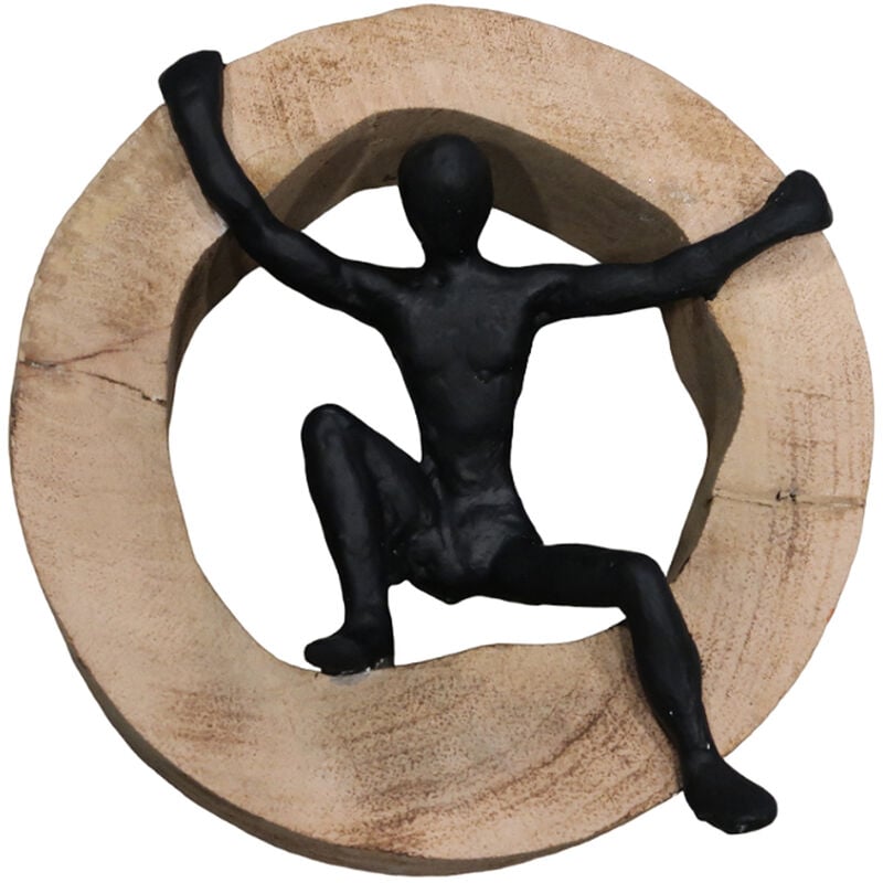 Signes Grimalt - White Figure Assis Trunk divers Figure de personne brune - 18x18x7cm