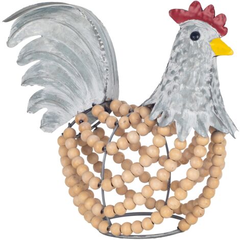 Signes Grimalt Gallo Animali Gallina d'argento Figura 26x28x16 cm