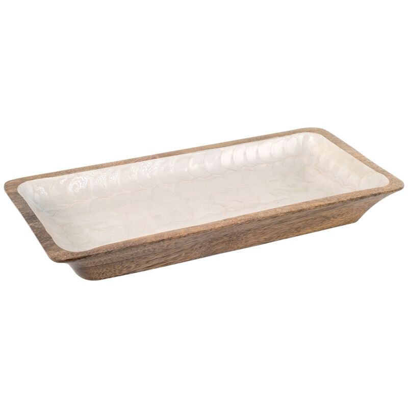 Grandes boîtes et plateaux Plateau de Vaisselle Rectangulaire Blanc - 5x38x18cm - Signes Grimalt