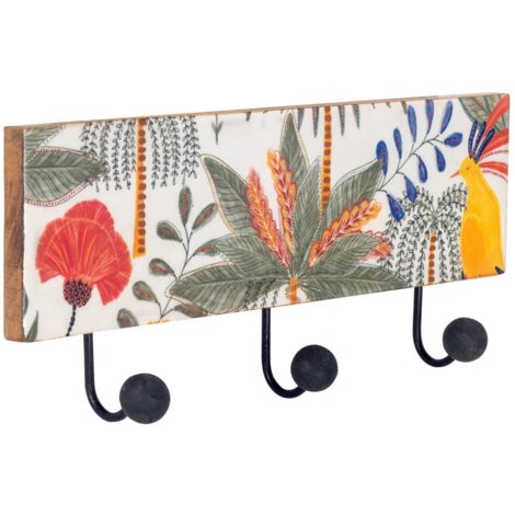 Signes Grimalt Hanger 3 Boutons Feuilles Porte-Manteaux Marron 16x38x7cm