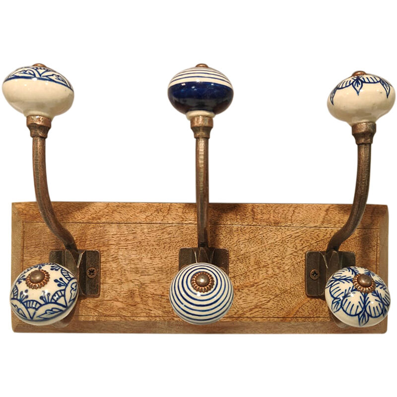 Signes Grimalt - Hanger 3 Boutons Porte-Manteaux Marron 20x31x11cm Vintage Décoratif Métal
