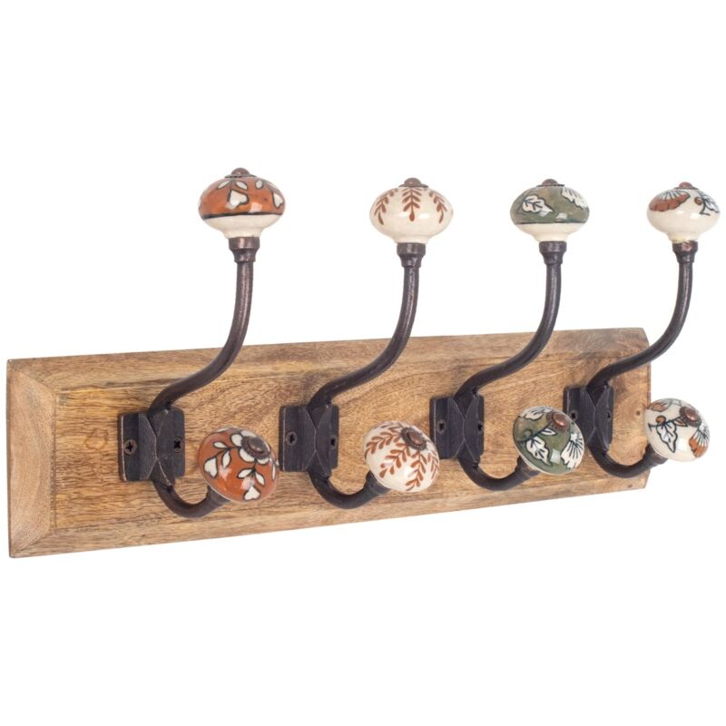 Signes Grimalt - Hanger 4 Boutons Porte-Manteaux Marron 20x45x12cm