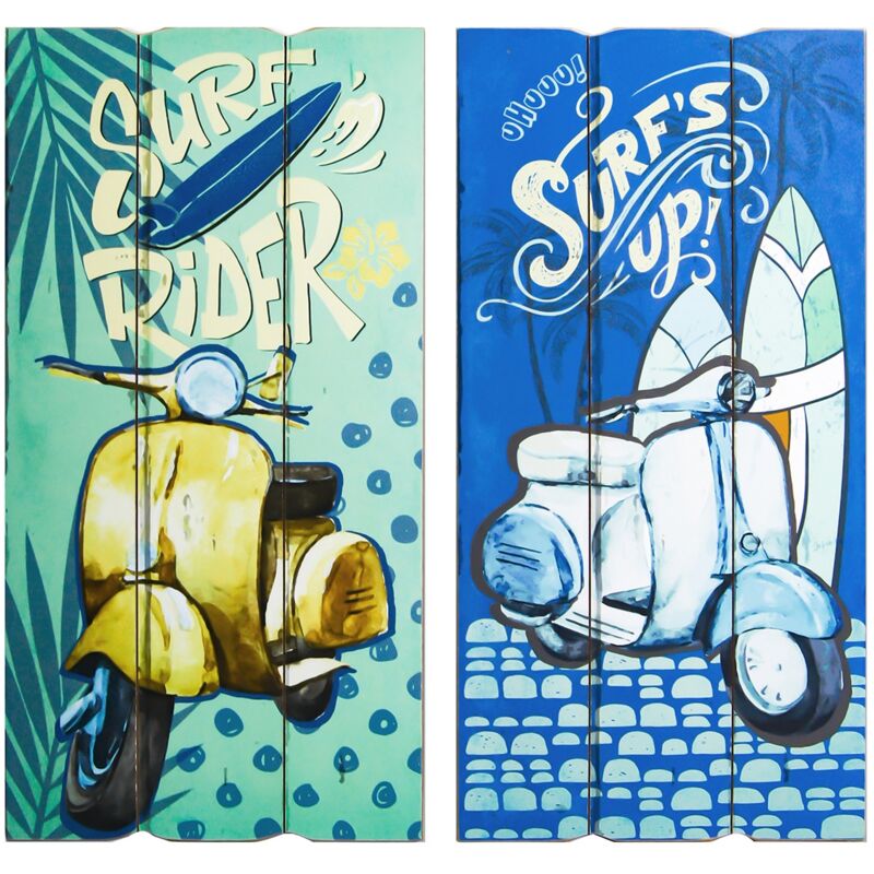 Signes Grimalt Blau - Holz Holzplattenwand Surfwand 2U Holzplatten 2X30x60cm 29659