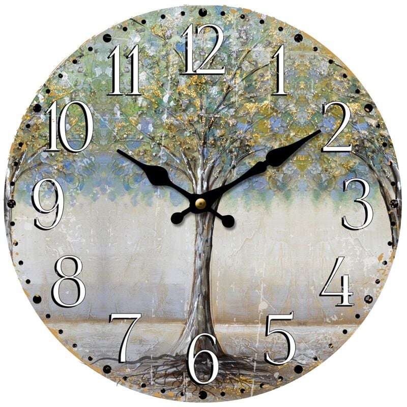 Signes Grimalt - Horloge Arbre Ronde Gris Horloges 34x34x4cm