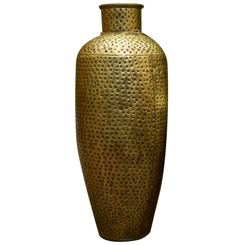 Signes Grimalt - Vase ethnique en étain doré de 75 cm pour la décoration de la maison et les cadeaux