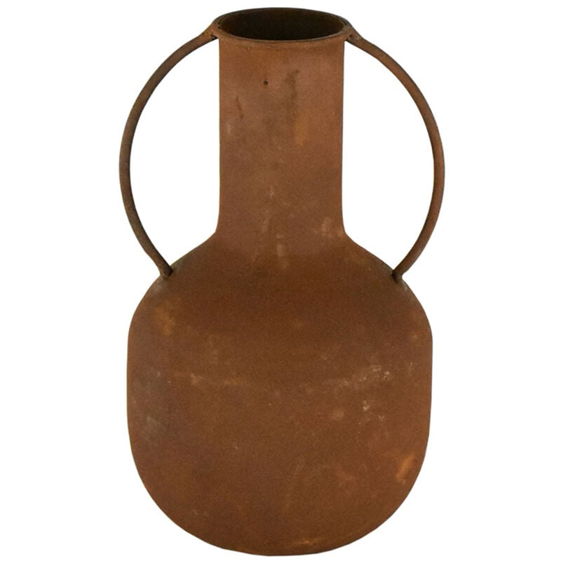 Vase décoratif métallique marron rustique 18,5 cm - Idéal pour la décoration de la maison et les cadeaux