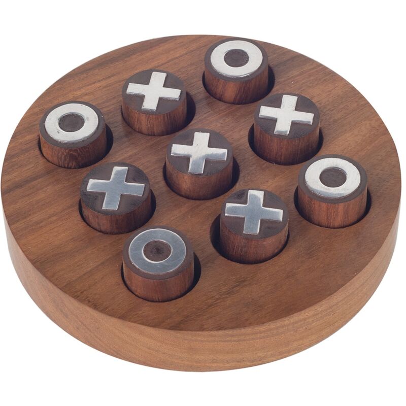 Signes Grimalt - Jeux circulaires Tic Tac Toe Rond Marron - 3x15x15cm
