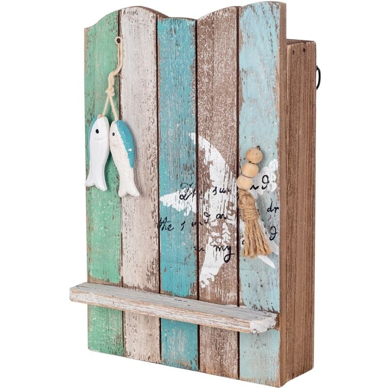 Key Box Porte-clés bleu 25x16x8cm - Organisateur de clés mural décoratif - Signes Grimalt