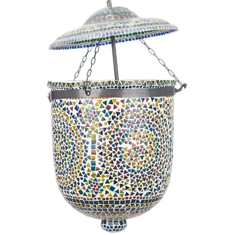 Image of Signes Grimalt - Lampada del tetto di mobili Lampade a lampada marocchina multicolore 28x28x50cm 26335 - multicolour