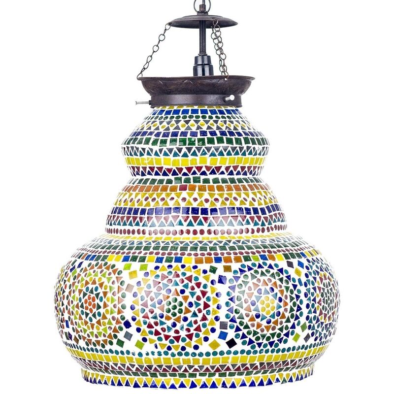 Image of Signes Grimalt - Lampada del tetto di mobili Lampade a lampada marocchina multicolore 36x36x40cm 26342 - multicolour