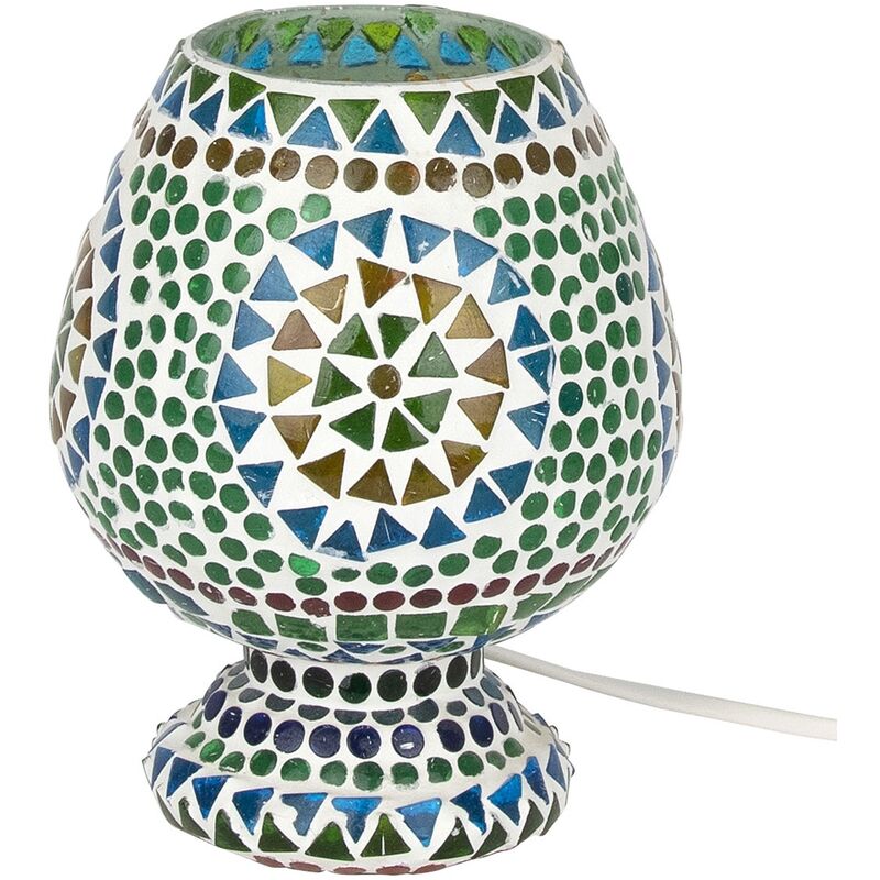 Image of Lampada desktop per mobili Lampade a lampada marocchina multicolore 13x13x18cm 26349 - multicolour - Signes Grimalt