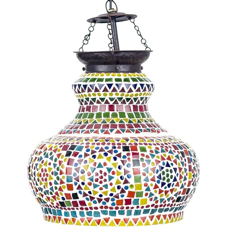 Image of Signes Grimalt - Lampada del tetto di mobili Lampade a lampada marocchina multicolore 28x28x27cm 26341 - multicolour