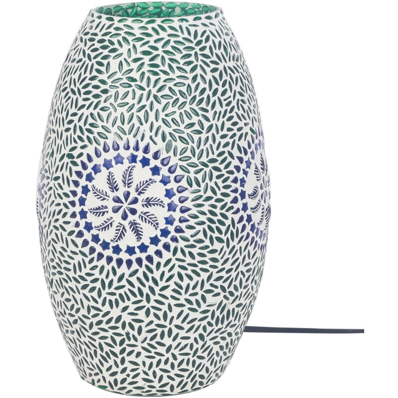 Image of Signes Grimalt - Lampada da tavolo a mosaico Lampade verdi 32x18x18 cm - Lampada da tavolo araba esotica - green