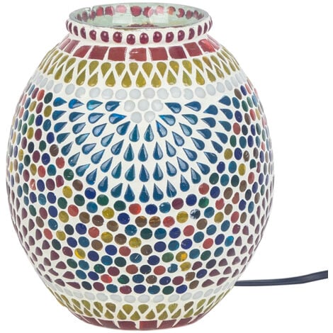 Signes Grimalt Lampada da tavolo a mosaico blu - 20x15x15 cm per la decorazione domestica