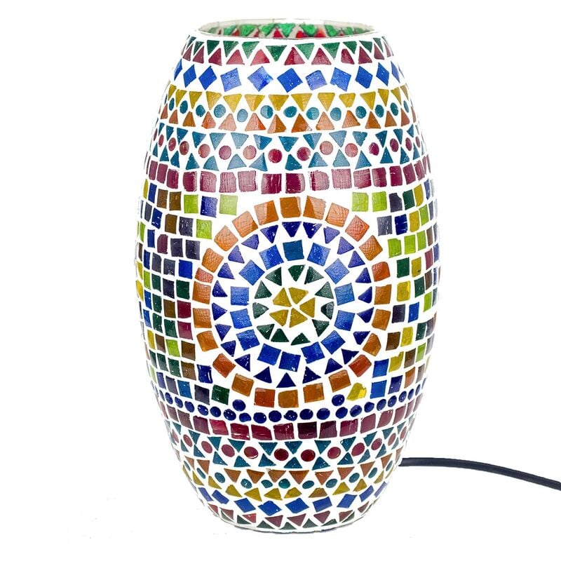 Image of Lampada desktop per mobili Lampade a mosaico multicolore 18x18x31cm 22835 - multicolour - Signes Grimalt