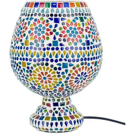 Grande lampada da tavolo marocchina in rame traforato goccia di rugiada 52  cm