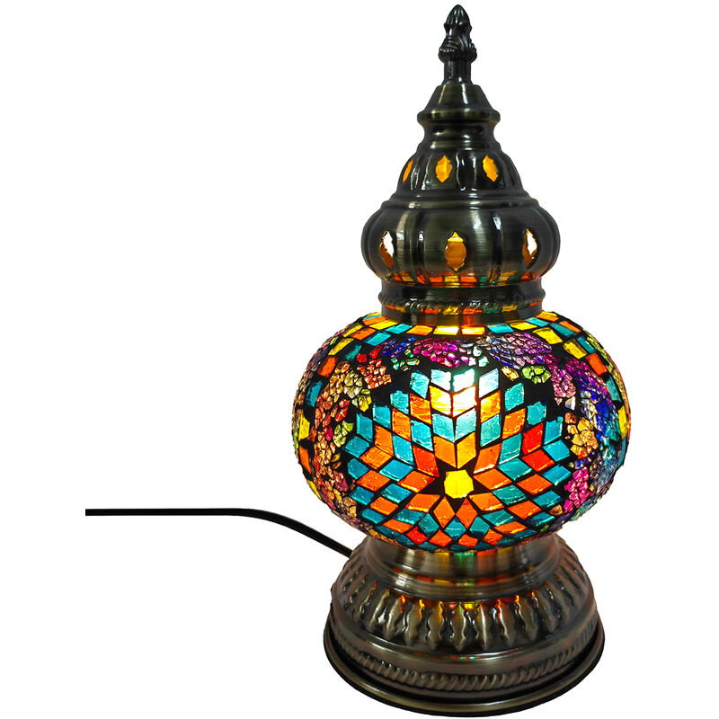 Image of Lampade a mosaico Lampada da tavolo multicolore - 28x16x16cm - multicolour - Signes Grimalt