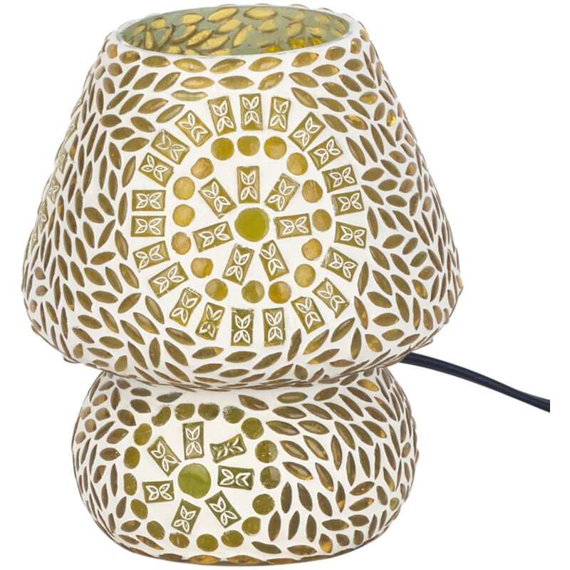Image of Lampada da tavolo in mosaico giallo - 18x14x14 cm - yellow - Signes Grimalt