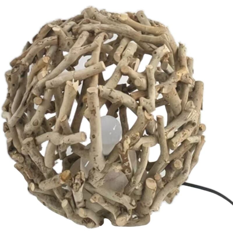 Image of Lampada in Legno di Pino Tea, Design Moderno e Funzionale, Ideale per Arrossoare Interni, 27 cm x 27 cm x 27 cm