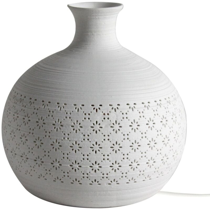 Lampe en porcelaine de Bohême blanche 19,5 cm x 19,5 cm x 19,5 cm