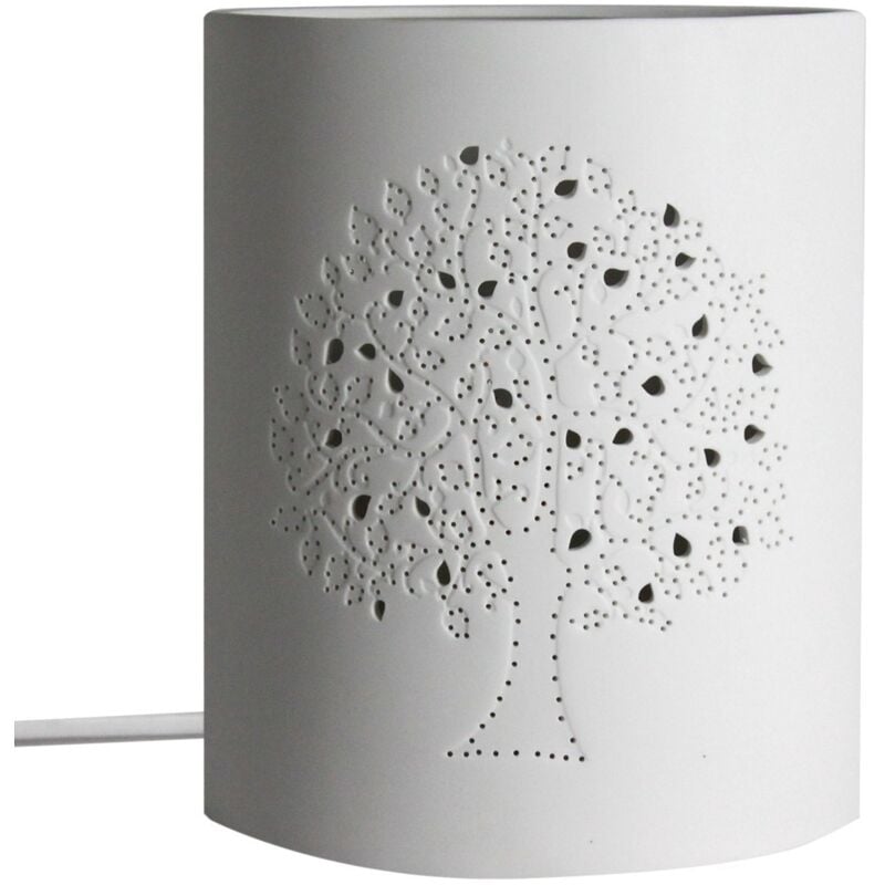 Lampe Arbre de Vie Bohème Porcelaine Blanche